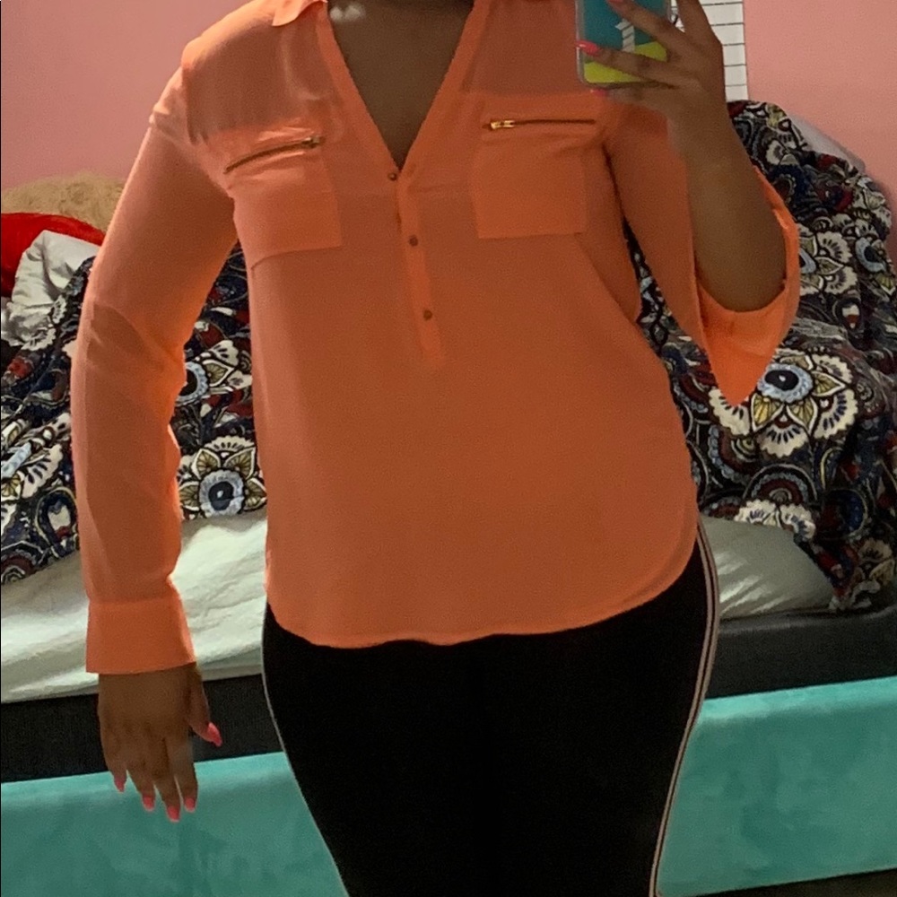 Peach Chiffon Top